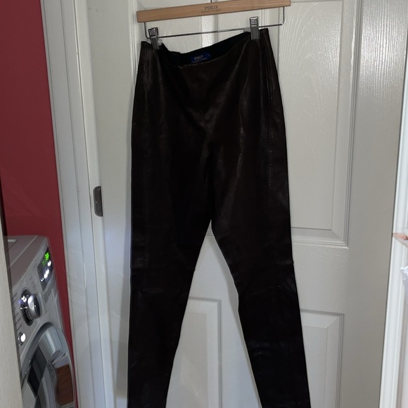 Ralph Lauren Brown Leather Leggings - Picture 5 of 6